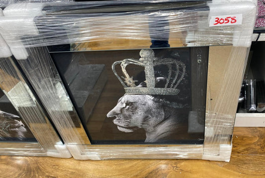 Mirrored XL Lion King Queen Frame