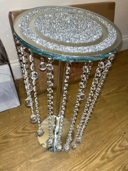 Diamond Crushed Mirrors Side Table Standard
