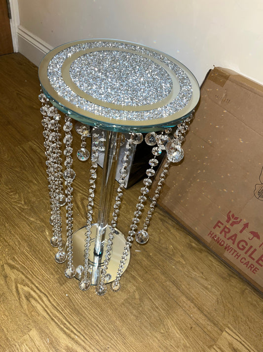 Diamond Crushed Mirrors Side Table Standard